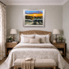 Tuscan Sunset Glow by Raffaele Fiore, original painting, in room