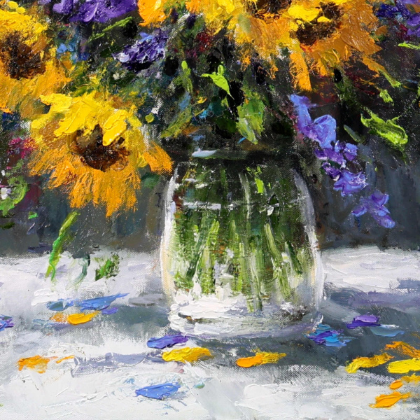 Summer Arrangement by Gerhard Nesvadba, original painting, detail