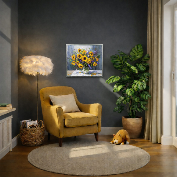 Summer Arrangement by Gerhard Nesvadba, original painting, in room