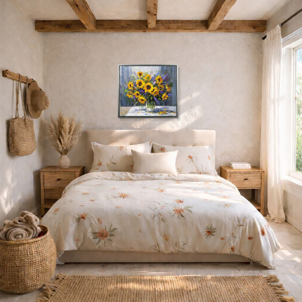 Summer Arrangement by Gerhard Nesvadba, original painting, in room