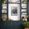 Radiant Petals by Gerhard Nesvadba, original painting, in room