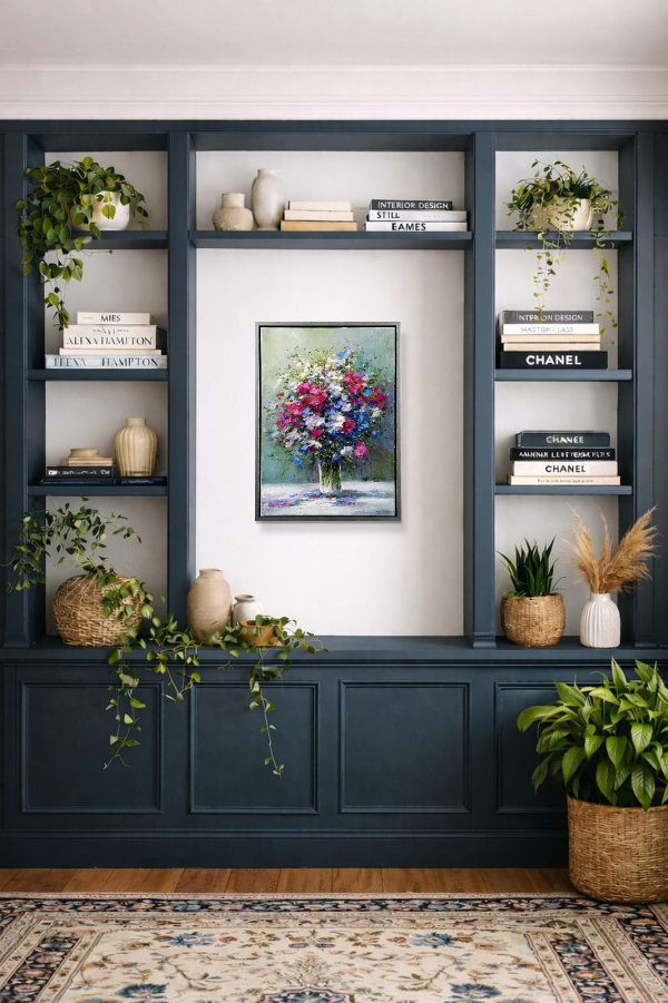 Radiant Petals by Gerhard Nesvadba, original painting, in room