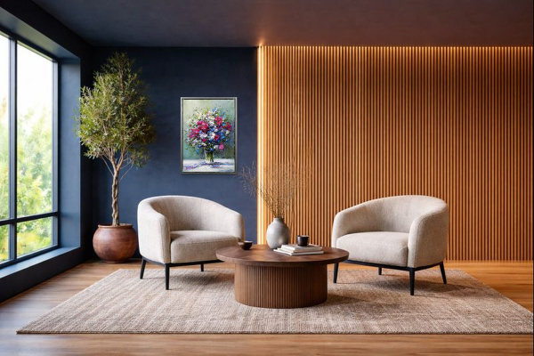 Radiant Petals by Gerhard Nesvadba, original painting, in room