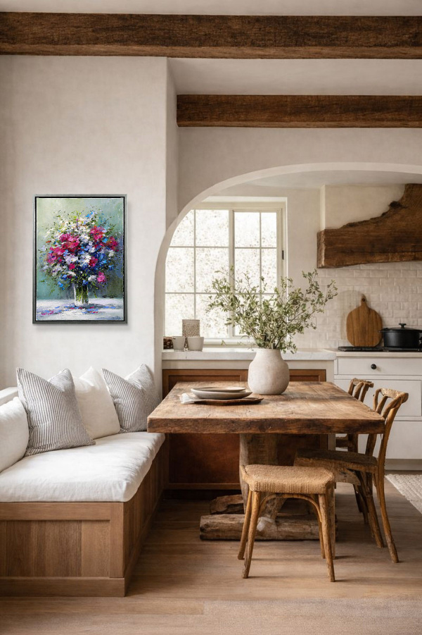 Radiant Petals by Gerhard Nesvadba, original painting, in room
