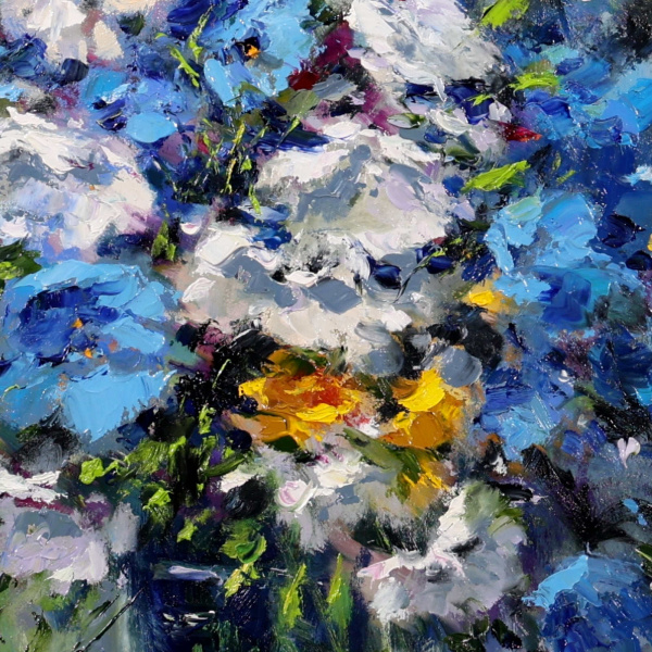 Floral Crescendo by Gerhard Nesvadba, original painting, detail