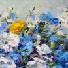 Floral Crescendo by Gerhard Nesvadba, original painting, detail