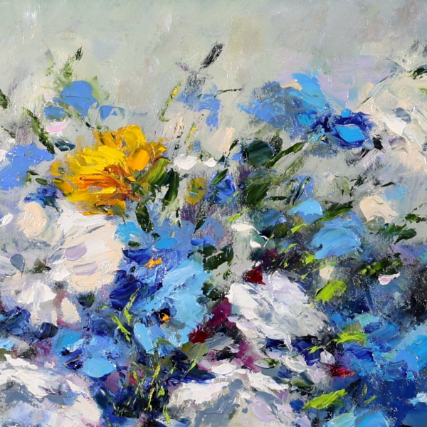 Floral Crescendo by Gerhard Nesvadba, original painting, detail