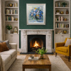 Floral Crescendo by Gerhard Nesvadba, original painting, in room