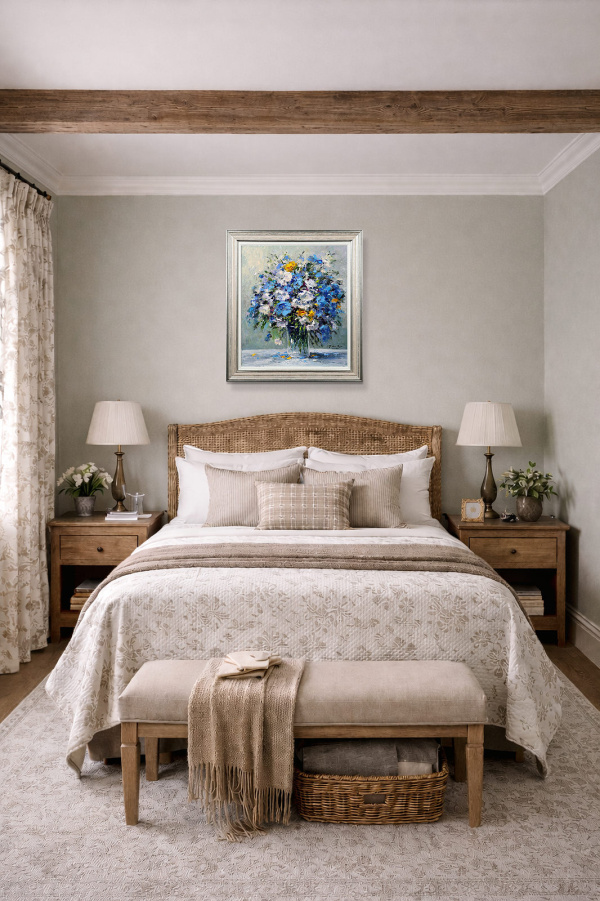 Floral Crescendo by Gerhard Nesvadba, original painting, in room