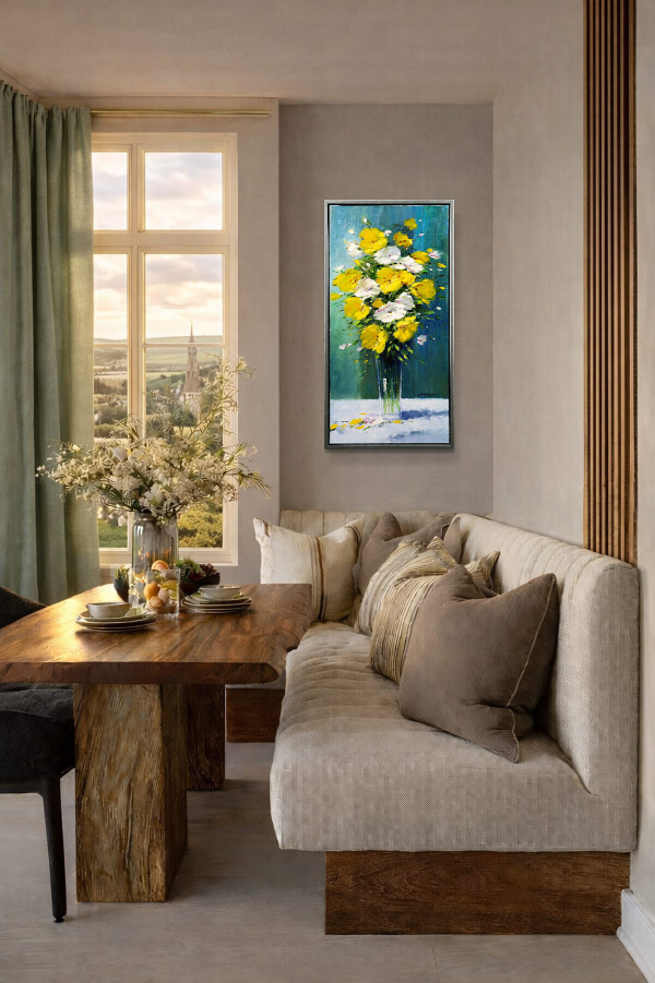 Contemporary Display by Gerhard Nesvadba, original painting, in room