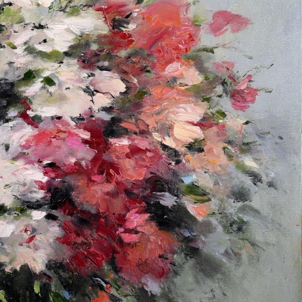 Blush & Bloom by Gerhard Nesvadba, original painting, detail