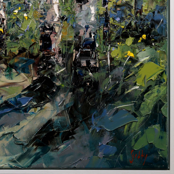 Woodland Radiance by Frank Getty, original painting, detail
