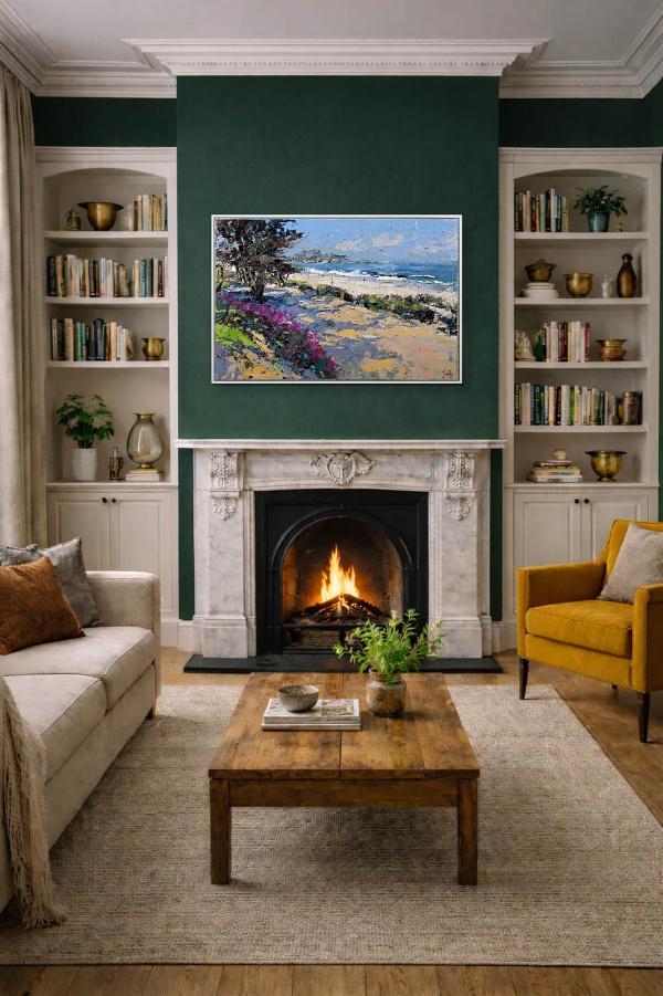 Ocean Breeze by Frank Getty, original painting, in room