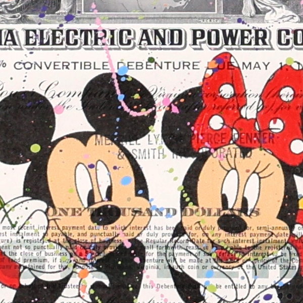 Mickey and Minnie Mouse by Di Stefano, limited edition print, detail