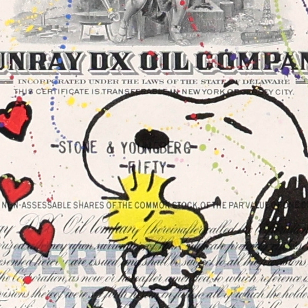 Snoopy and Woodstock With Hearts by Di Stefano, limited edition print, detail