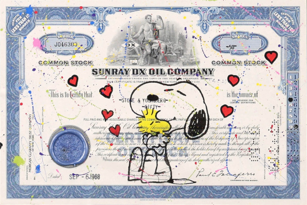 Snoopy and Woodstock With Hearts by Di Stefano, limited edition print