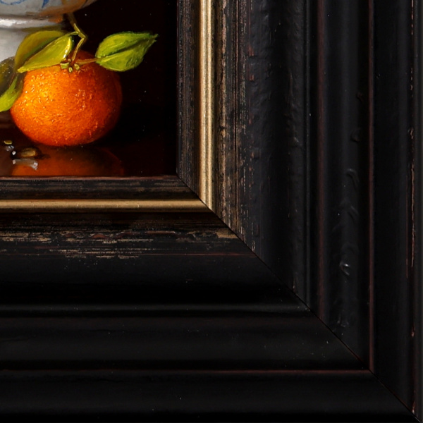 Clementines In Bowl by Ronald Berger, original painting, detail