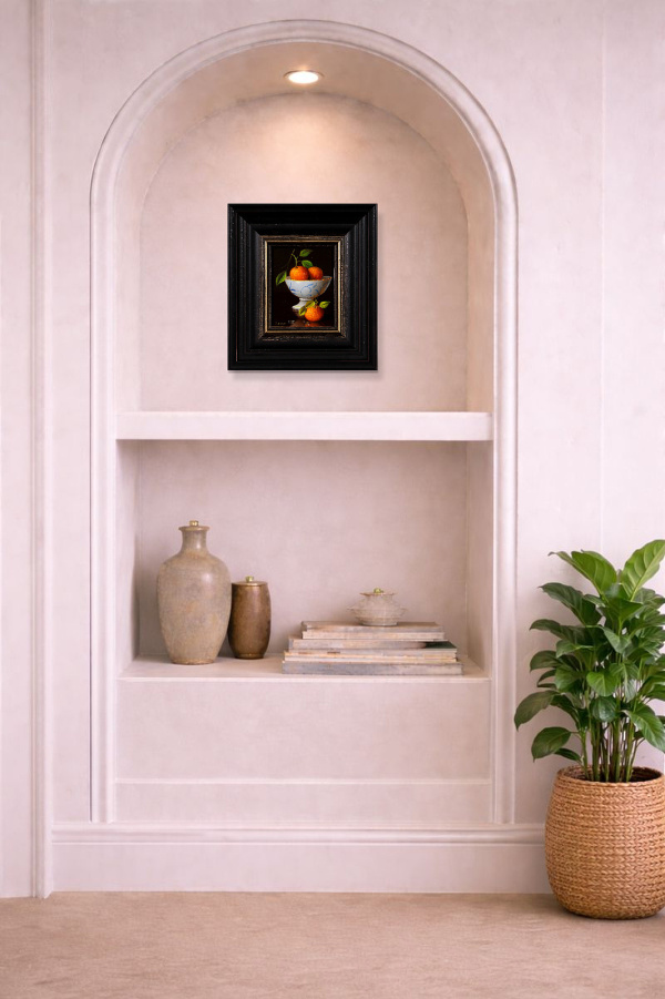 Clementines In Bowl by Ronald Berger, original painting, in room