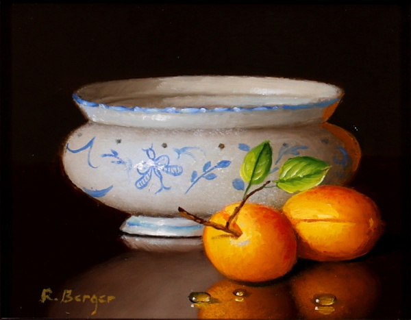 Apricots & Bowl by Ronald Berger, original painting