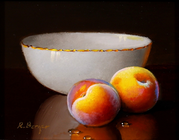 Peaches & Bowl by Ronald Berger, original painting