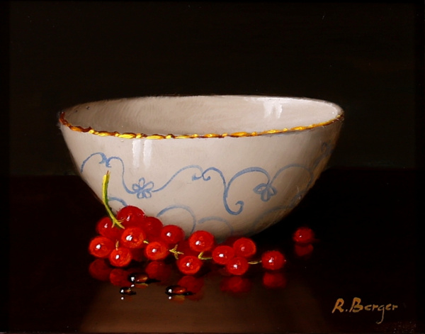 Redcurrants & Bowl by Ronald Berger, original painting