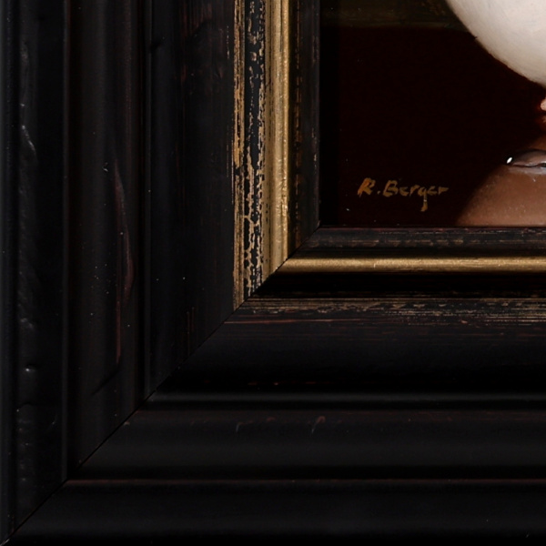 Strawberries & Bowl by Ronald Berger, original painting, detail