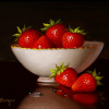 Strawberries & Bowl by Ronald Berger, original painting