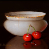 Cherries & Bowl by Ronald Berger, original painting