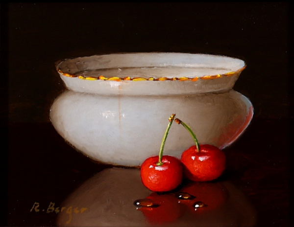 Cherries & Bowl by Ronald Berger, original painting