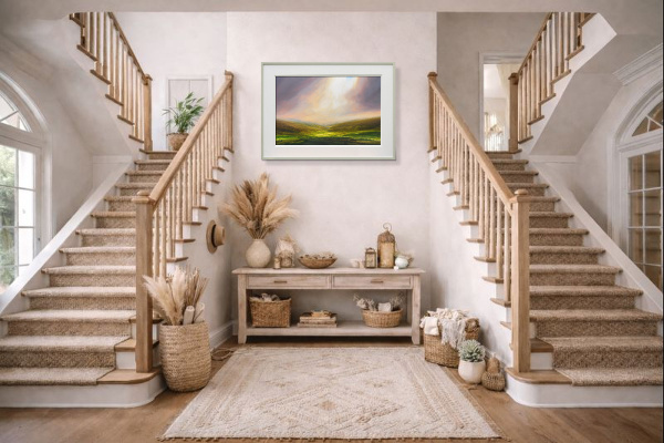 Silent Radiance by Harry Brioche, original painting, in room