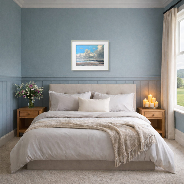 Serenity by Harry Brioche, original painting, in room