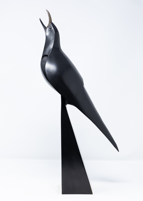 Paul Harvey – Blackbird Singing (Black Metal Finish) – sculpture