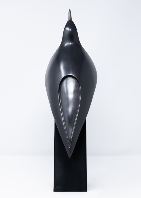Paul Harvey – Blackbird Singing (Black Metal Finish) – sculpture view