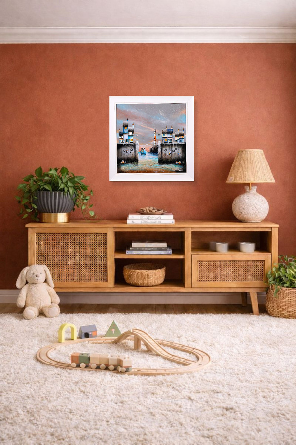 Crab Net (Original) by Gary Walton, original painting, in room