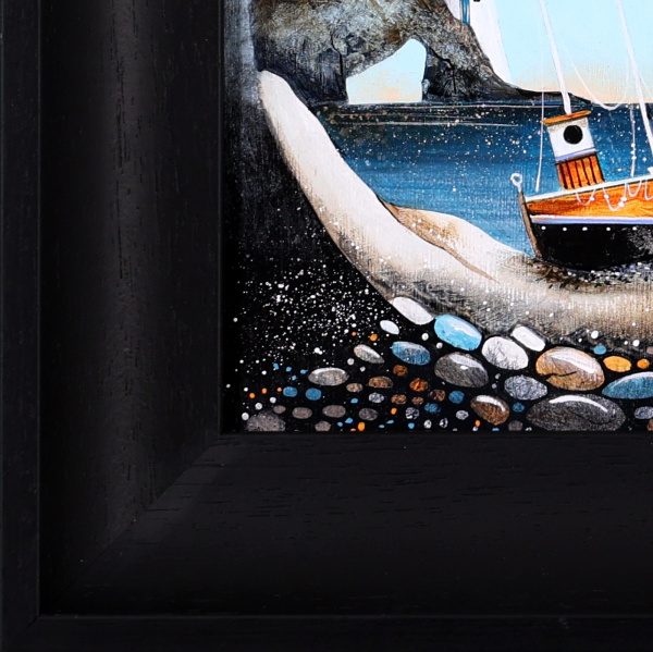 Pebble Pier (Original) by Gary Walton, original painting, detail