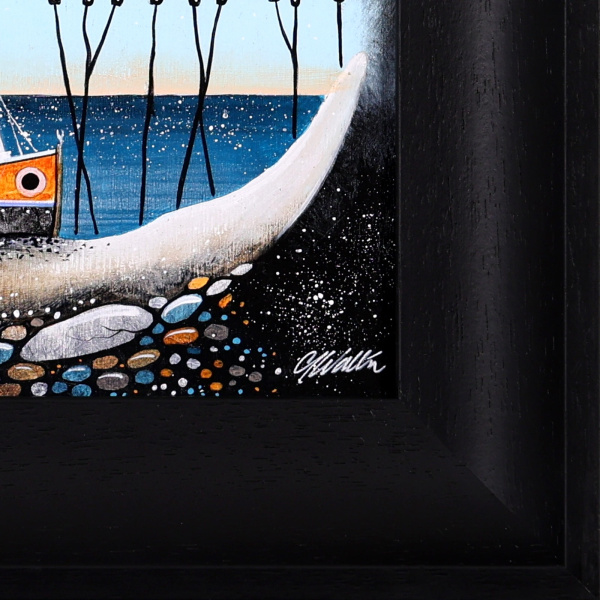 Pebble Pier (Original) by Gary Walton, original painting, detail