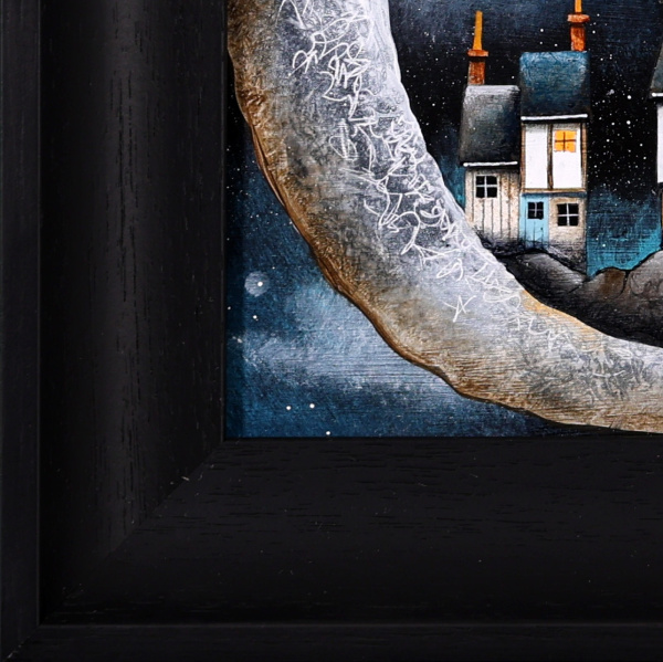 The Floating Hamlet (Original) by Gary Walton, original painting, detail