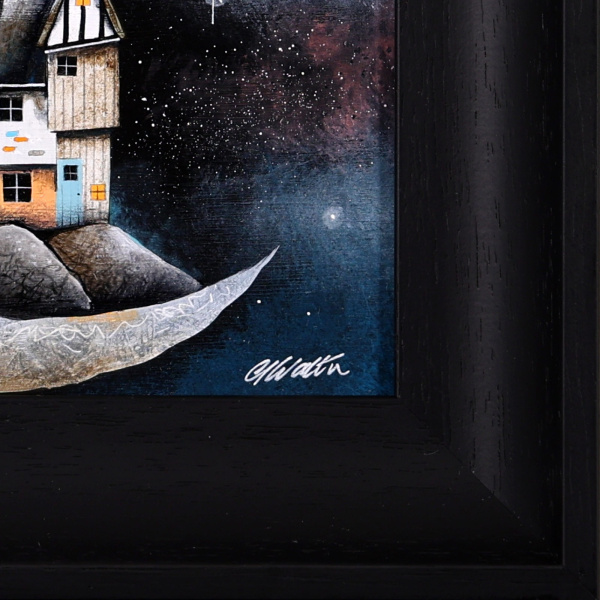 The Floating Hamlet (Original) by Gary Walton, original painting, detail