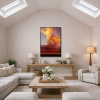 Rising Up by Rubén Calatayud (Arken), original painting, in room
