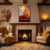 Rising Up by Rubén Calatayud (Arken), original painting, in room