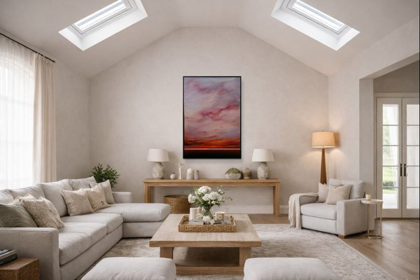 Peaceful Motion by Rubén Calatayud (Arken), original painting, in room