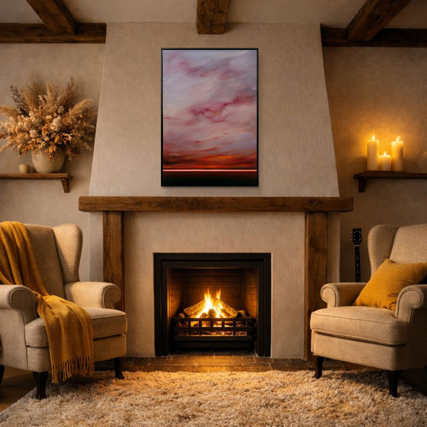 Peaceful Motion by Rubén Calatayud (Arken), original painting, in room