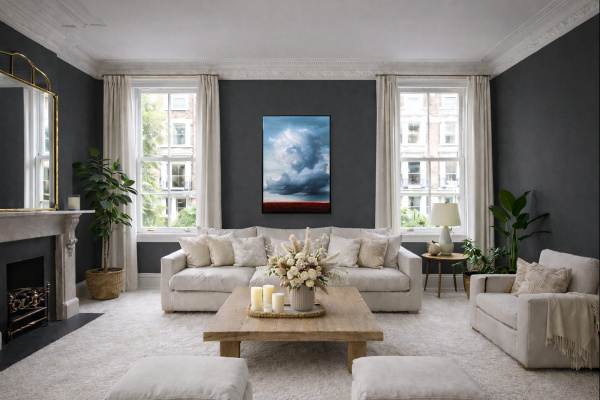 New Beginnings by Rubén Calatayud (Arken), original painting, in room