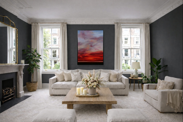 Held Calm by Rubén Calatayud (Arken), original painting, in room