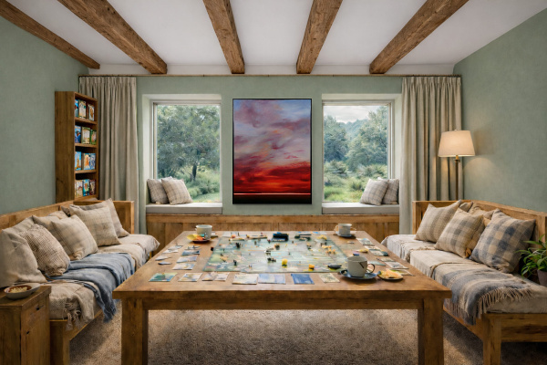 Held Calm by Rubén Calatayud (Arken), original painting, in room