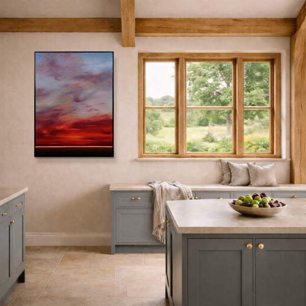 Held Calm by Rubén Calatayud (Arken), original painting, in room