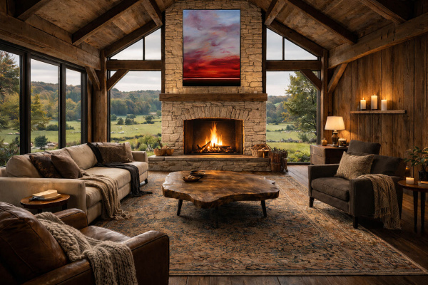 Held Calm by Rubén Calatayud (Arken), original painting, in room