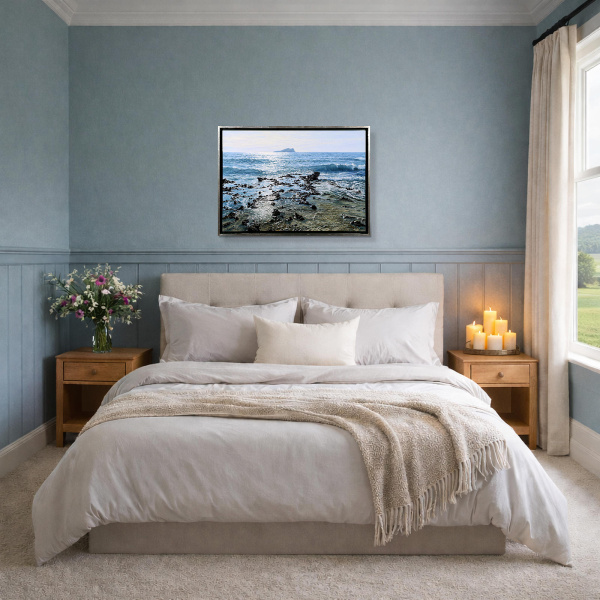 Ibiza Cala Comte by Juan Antonio Domínguez, original painting, in room