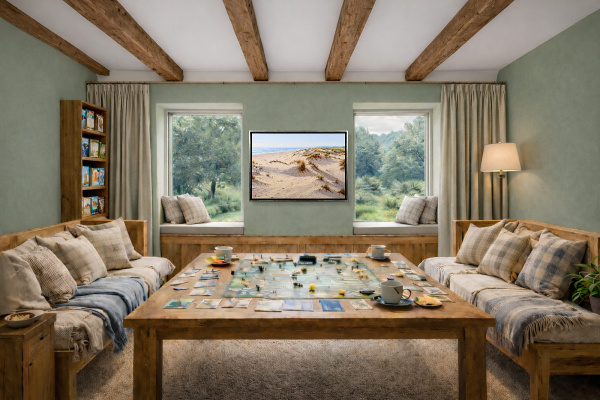West Wittering by Juan Antonio Domínguez, original painting, in room