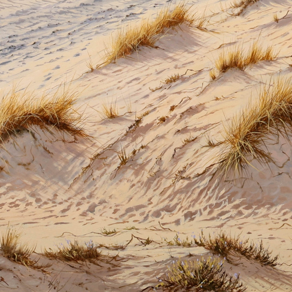 Castillo De Bamburgh, Northumberland by Juan Antonio Domínguez, original painting, detail